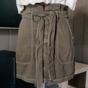 Free People cotton belted skirt in olive
